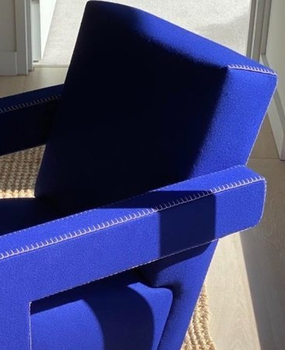 Image 1 of Cassina 637 Utrecht New Never Used In Blue Wool Horse Stitching