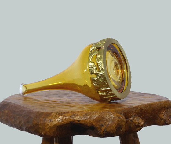 Image 1 of Vase Bouteille Angelo Brotto Murano Et Bronze 1970