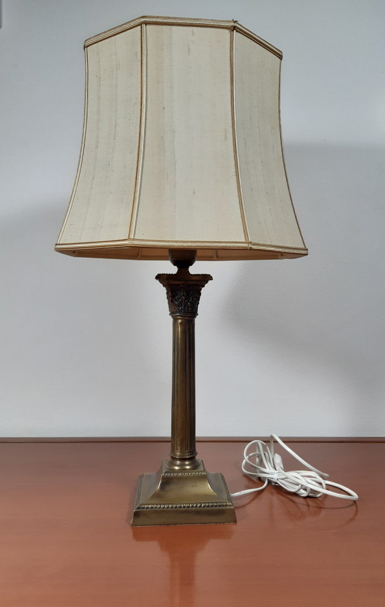 Image 1 of Lampe de table avec abat-jour original, bronze classique (Frantzen)