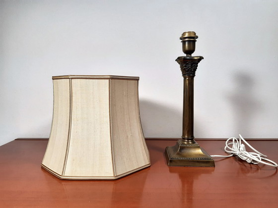 Image 1 of Lampe de table avec abat-jour original, bronze classique (Frantzen)