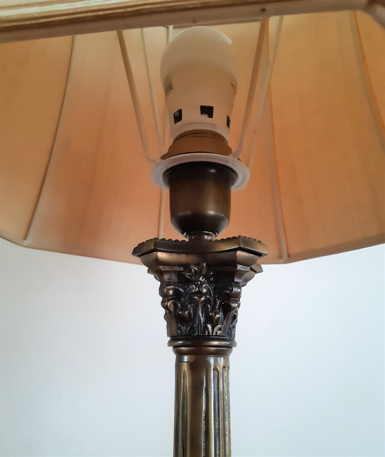 Image 1 of Lampe de table avec abat-jour original, bronze classique (Frantzen)