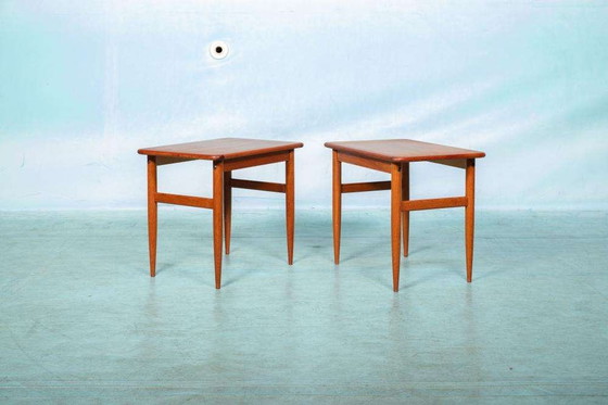 Image 1 of Ensemble vintage de tables d'appoint en teck organique, tables d'appoint des années 60