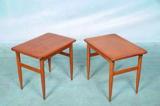 Image 1 of Ensemble vintage de tables d'appoint en teck organique, tables d'appoint des années 60