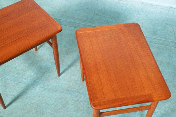 Image 1 of Ensemble vintage de tables d'appoint en teck organique, tables d'appoint des années 60