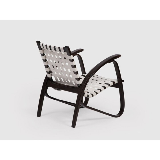 Image 1 of Paire de chaises longues vintage en bois de hêtre et sangles en toile par J. Vanek pour Up Zavody, Tchécoslovaquie 1930
