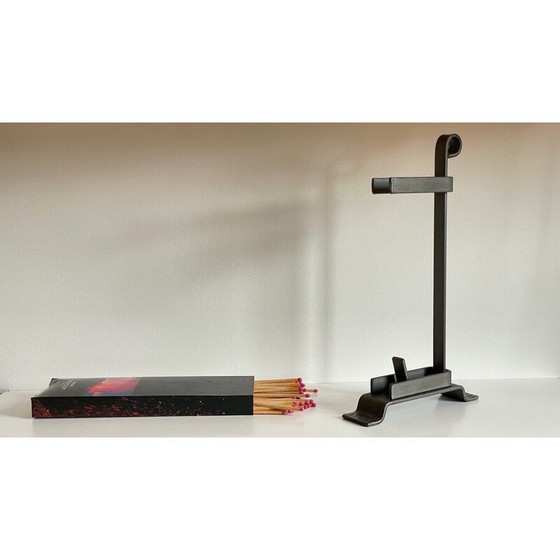 Image 1 of Porte-allumettes vintage en acier pour cheminée