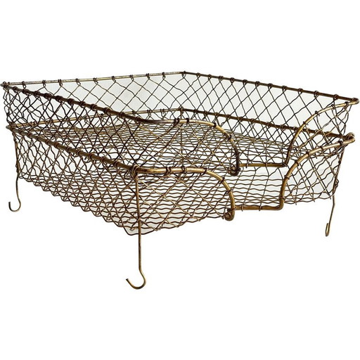 Paire de bannettes en fil de laiton