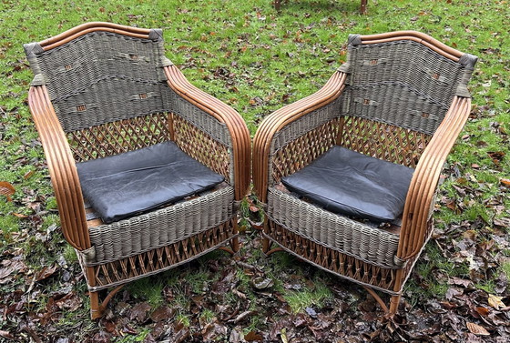 Image 1 of Paire de fauteuils en osier