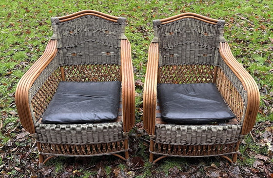 Image 1 of Paire de fauteuils en osier