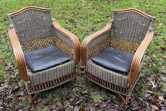 Image 1 of Paire de fauteuils en osier