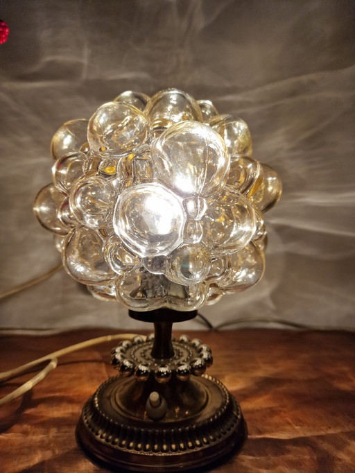 Rare et magnifique lampe bulle, Helena Tynell pour Glashutte Limburg