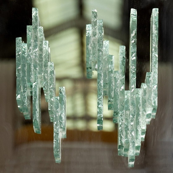 Image 1 of Paire d'appliques en verre miroir vintage C 1715 par Willem Van Oyen pour Raak, Pays-Bas 1968