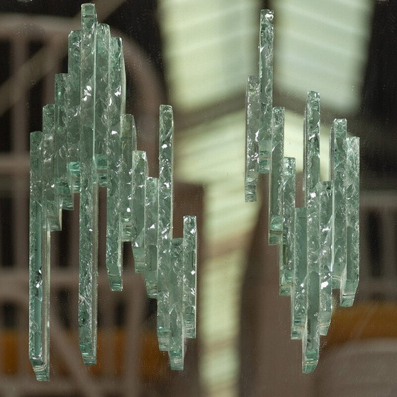 Image 1 of Paire d'appliques en verre miroir vintage C 1715 par Willem Van Oyen pour Raak, Pays-Bas 1968