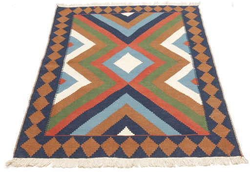 Kilim Perse Kashgaï -Tissé à la main- Pièce de collection- 145 X 100 cm No. 448817