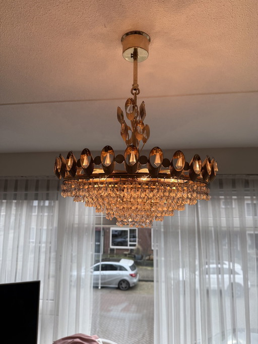 Lampe pendante avec lustre en cristal Palwa