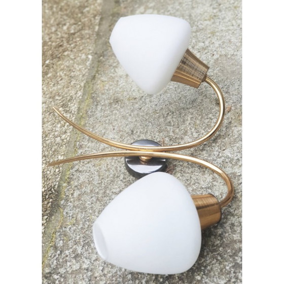 Image 1 of Lampe murale double vintage par Maison Arlus, 1950