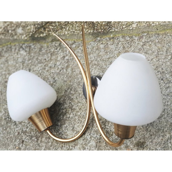Image 1 of Lampe murale double vintage par Maison Arlus, 1950