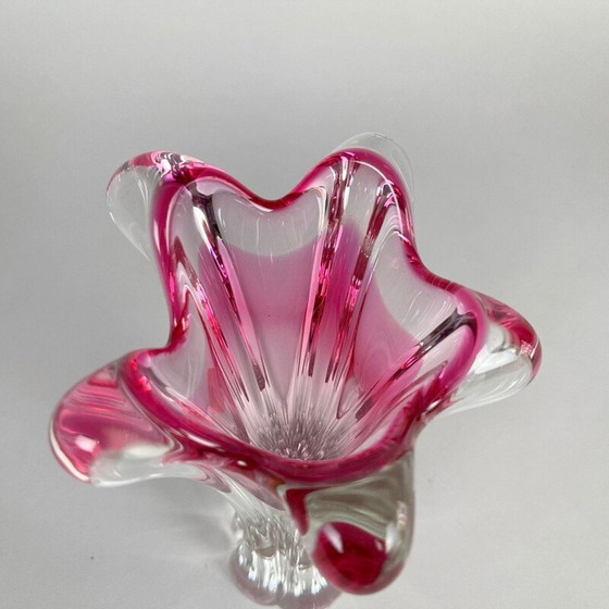 Image 1 of Vase vintage en verre par Josef Hospodka pour Chribska Glasswork, Tchèque 1960