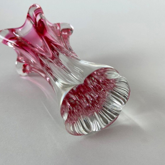 Image 1 of Vase vintage en verre par Josef Hospodka pour Chribska Glasswork, Tchèque 1960