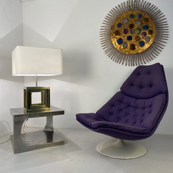 Image 1 of Lampe de table vintage en acier chromé et laiton par Romeo Rega, Italie 1970