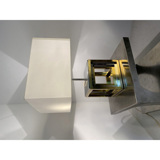 Image 1 of Lampe de table vintage en acier chromé et laiton par Romeo Rega, Italie 1970