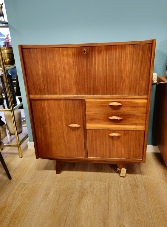 Image 1 of Vintage Secretaire Wall Cabinet Flapboard Chest of Drawers