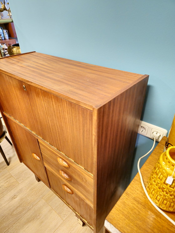 Image 1 of Vintage Secretaire Wall Cabinet Flapboard Chest of Drawers