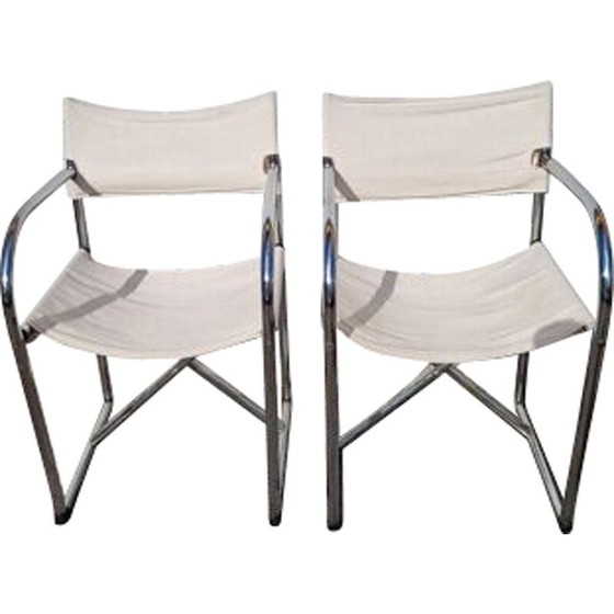 Image 1 of Paire de fauteuils vintage en acier chromé de Börge Lindau et Bo Lindekrantz, 1960