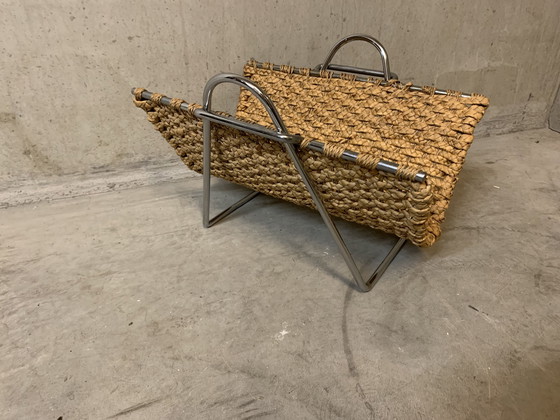 Image 1 of Corbeille à journaux ou à magazines 0P Chrome Holder 1965