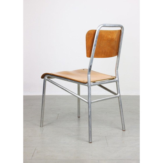 Image 1 of Paire de chaises en contreplaqué et aluminium du Mid Century