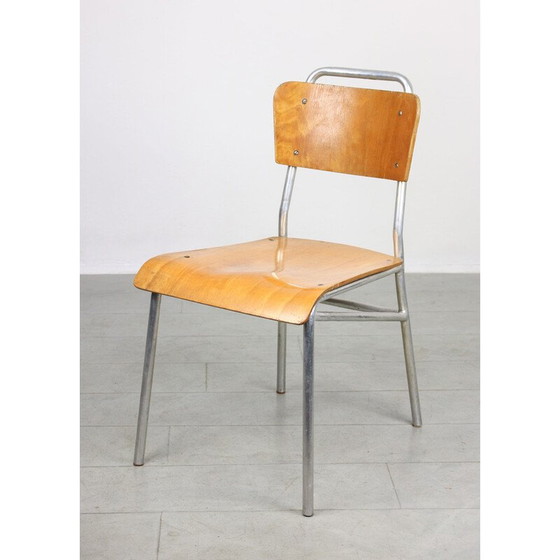 Image 1 of Paire de chaises en contreplaqué et aluminium du Mid Century