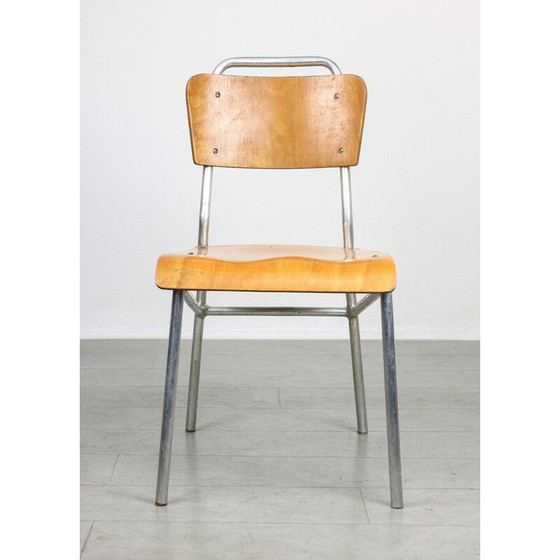Image 1 of Paire de chaises en contreplaqué et aluminium du Mid Century
