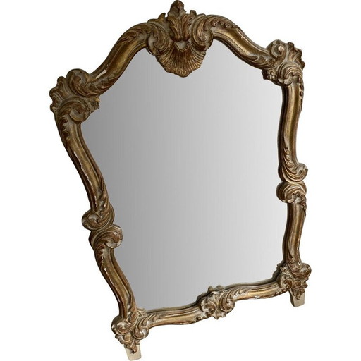 Miroir vintage en bois doré