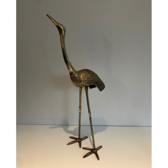 Image 1 of Oiseau stylisé en laiton vintage, 1970