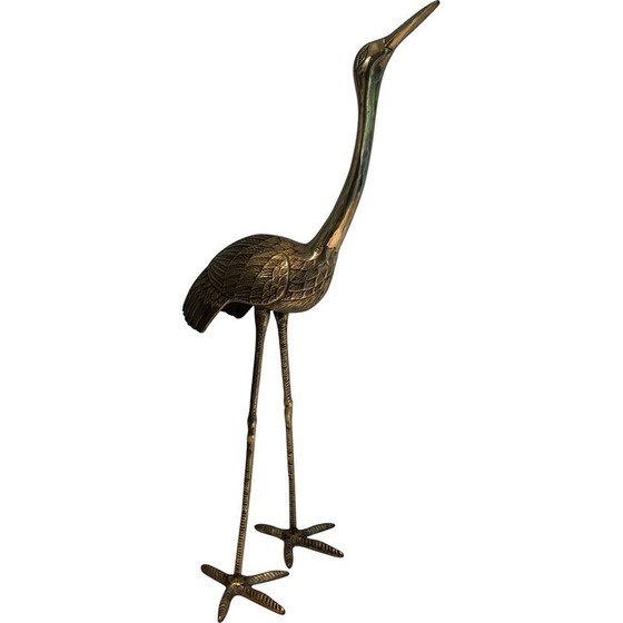 Image 1 of Oiseau stylisé en laiton vintage, 1970