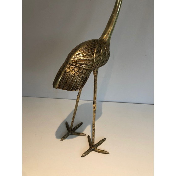 Image 1 of Oiseau stylisé en laiton vintage, 1970