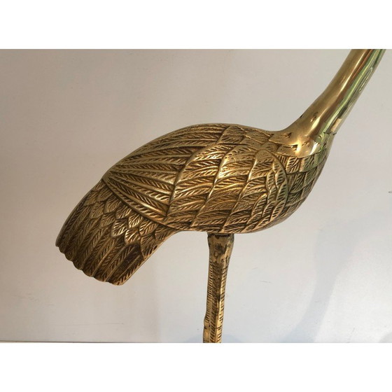 Image 1 of Oiseau stylisé en laiton vintage, 1970
