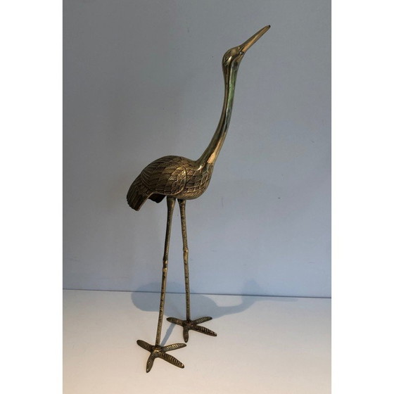 Image 1 of Oiseau stylisé en laiton vintage, 1970