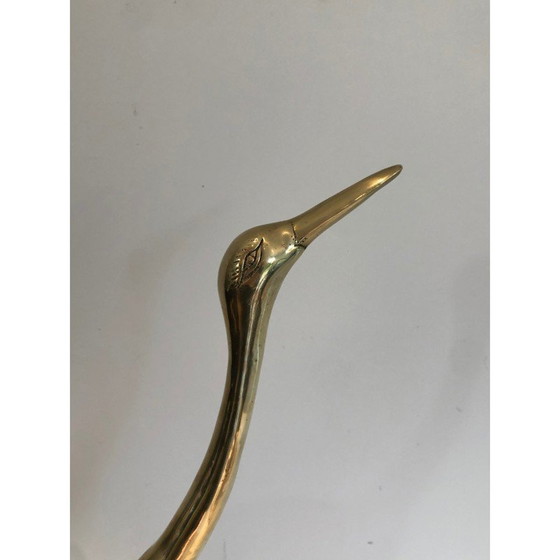 Image 1 of Oiseau stylisé en laiton vintage, 1970