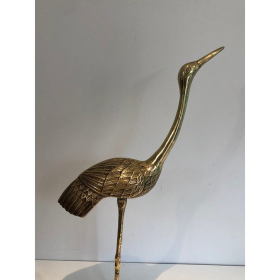 Image 1 of Oiseau stylisé en laiton vintage, 1970