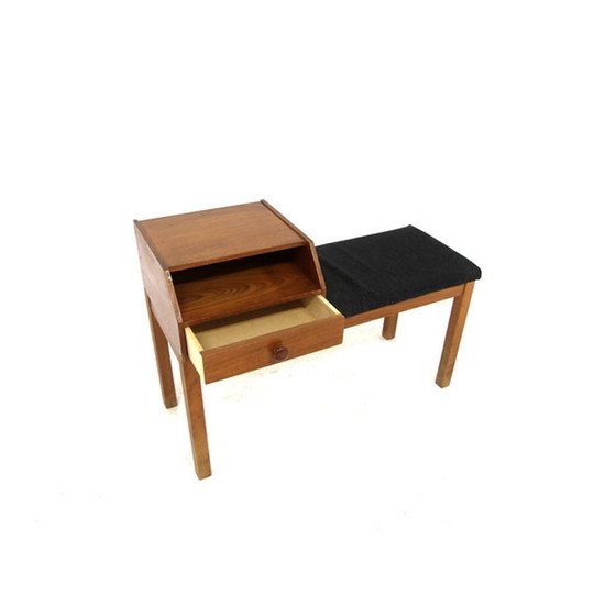Image 1 of Banc téléphonique vintage en teck, Suède 1960