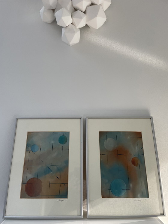 Image 1 of 2 tableaux "Duo abstrait" - Terlingen (2000)