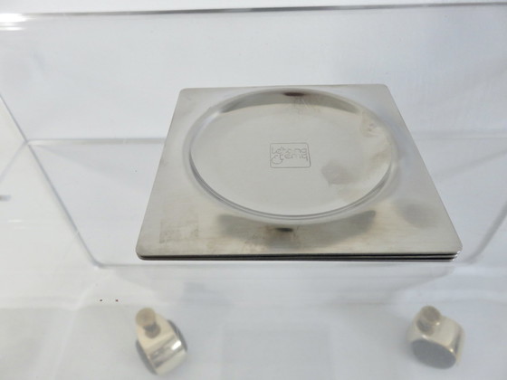 Image 1 of 3 Dessous De Verre "Letang & Remy" Acier Inoxydable, France, 70 80