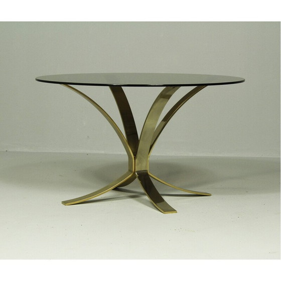 Image 1 of Table basse vintage en verre fumé et acier, Italie 1970
