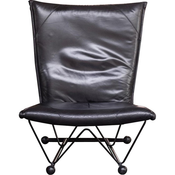 Image 1 of Fauteuil Vintage Flyer en métal et cuir par Pierre Mazairac et Karel Boonzaaijer pour Young International, 1980