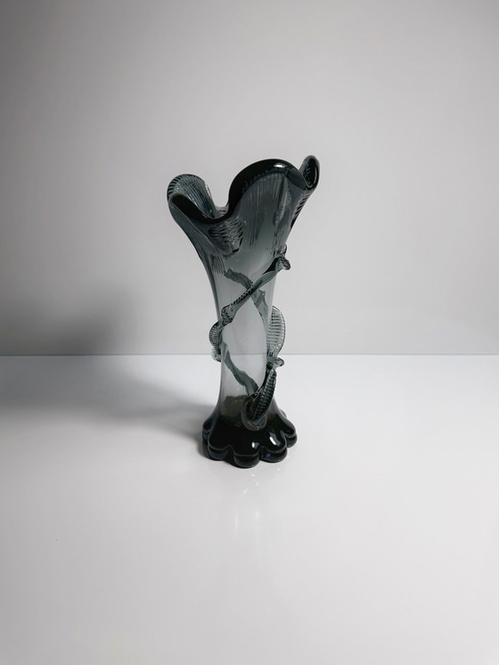 Image 1 of Vintage Art Nouveau Vase en verre Franz Welz Lötz Tango Bohème Art Nouveau 1900 1910 Solifle