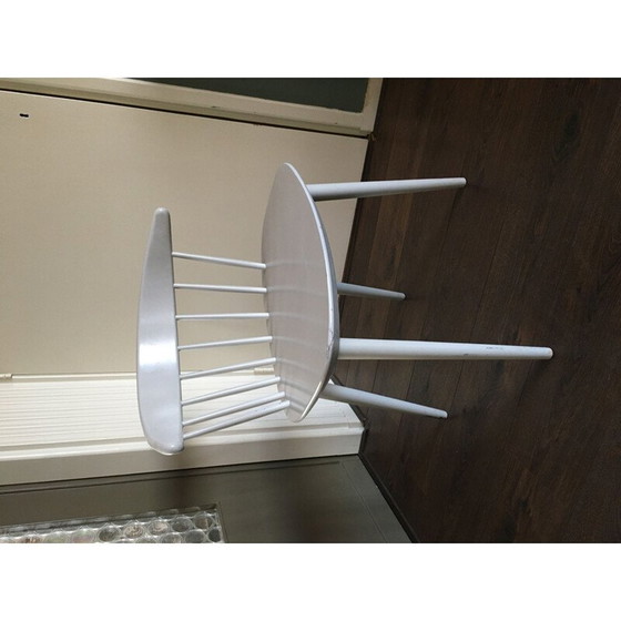 Image 1 of Chaise de salle à manger vintage blanche par Ejvind A. Johansson pour FDB Mobler, Danemark, 1950
