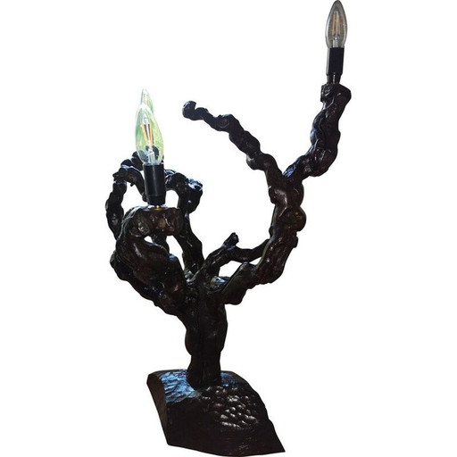 Lampe de table vintage en vigne, 1970
