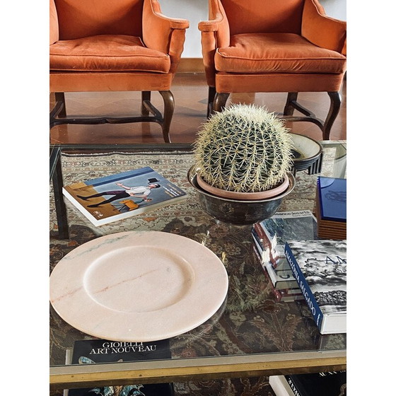 Image 1 of Centre de table en marbre rose vintage par Up and Up, Italie, années 1970