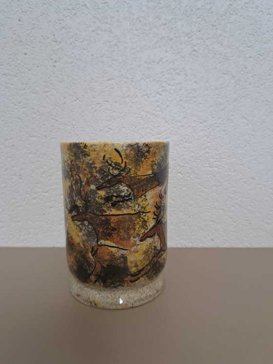 Image 1 of Vase en poterie de Vallauris dans un style préhistorique par André Quiron